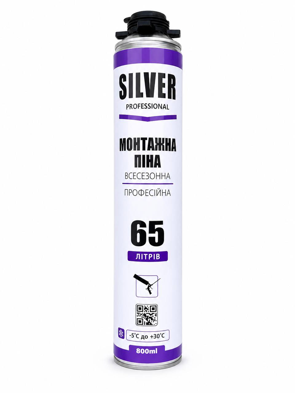 Піна монтажна SILVER 65 професійна 800 мл
